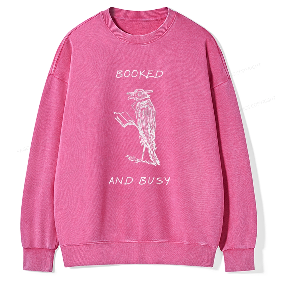 Pagewings Booked And Busy Washed Sweatshirt