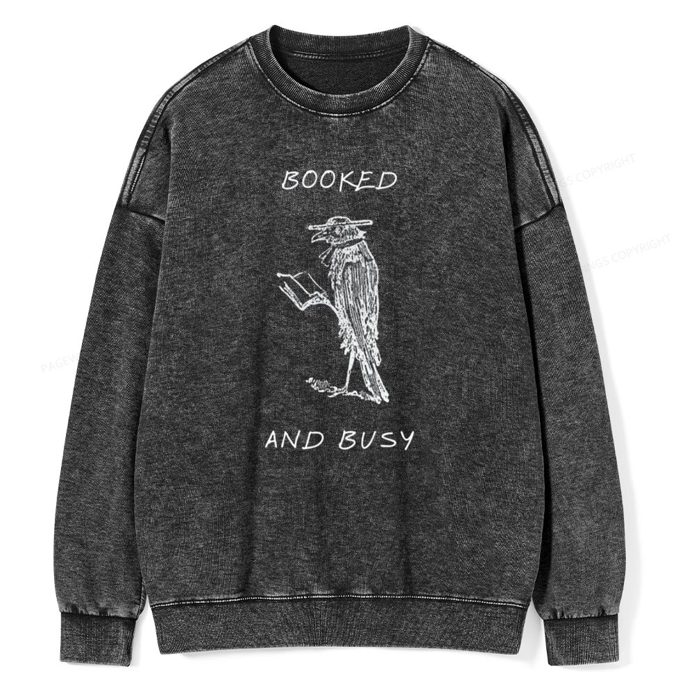 Pagewings Booked And Busy Washed Sweatshirt