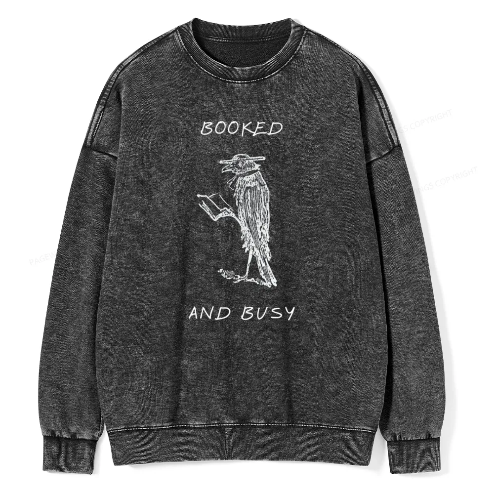 Pagewings Booked And Busy Washed Sweatshirt