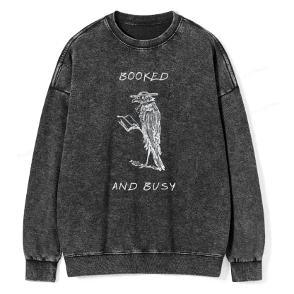 Pagewings Booked And Busy Washed Sweatshirt