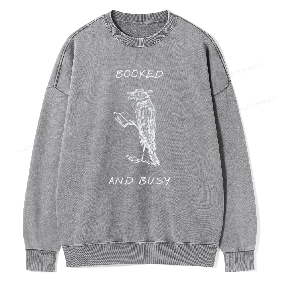 Pagewings Booked And Busy Washed Sweatshirt