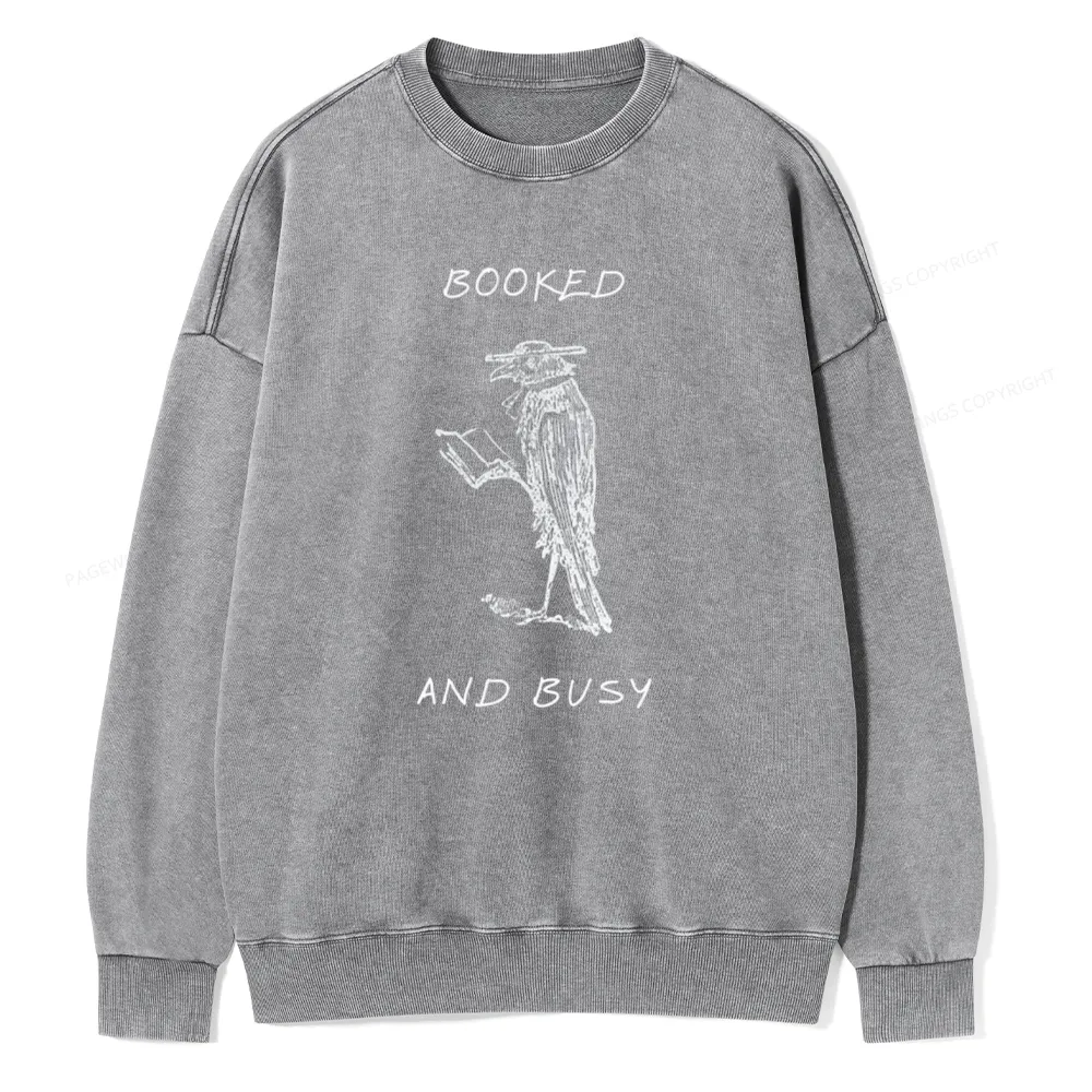 Pagewings Booked And Busy Washed Sweatshirt