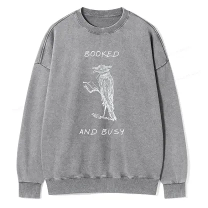 Pagewings Booked And Busy Washed Sweatshirt