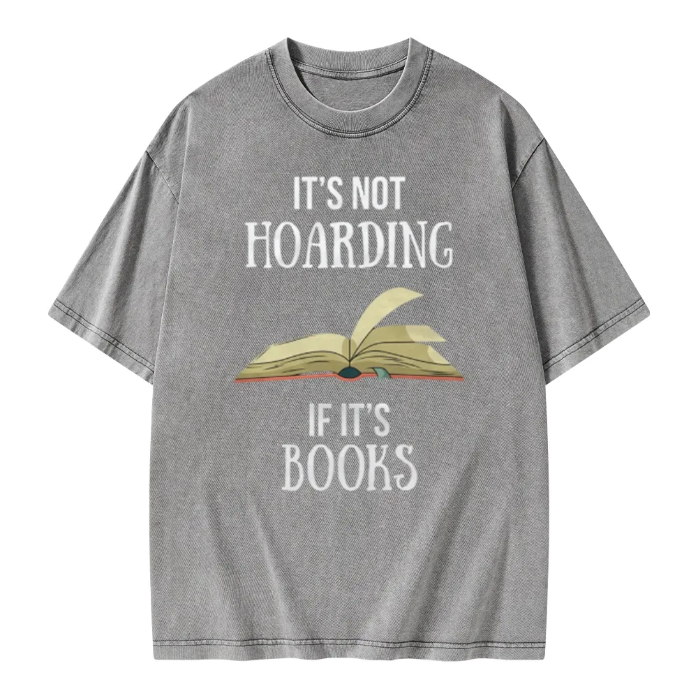 Pagewings It's Not Hoarding If It's Books Unisex Washed T-shirt