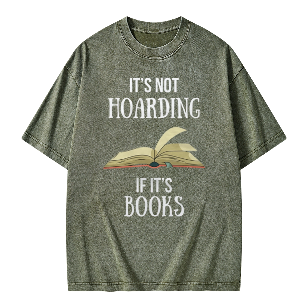 Pagewings It's Not Hoarding If It's Books Unisex Washed T-shirt