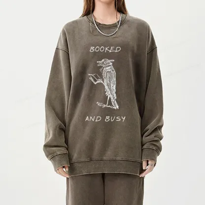 Pagewings Booked And Busy Washed Sweatshirt