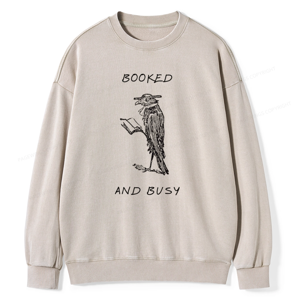 Pagewings Booked And Busy Washed Sweatshirt