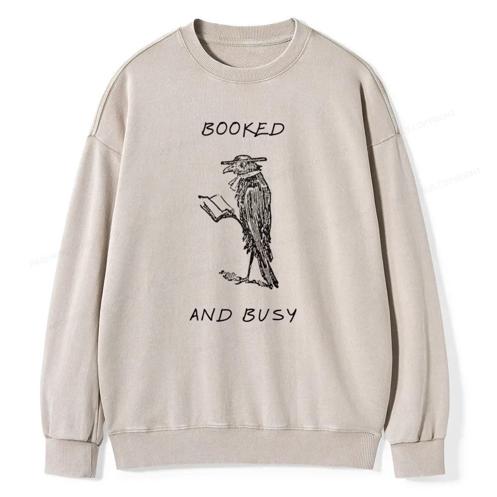 Pagewings Booked And Busy Washed Sweatshirt