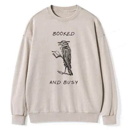 Pagewings Booked And Busy Washed Sweatshirt