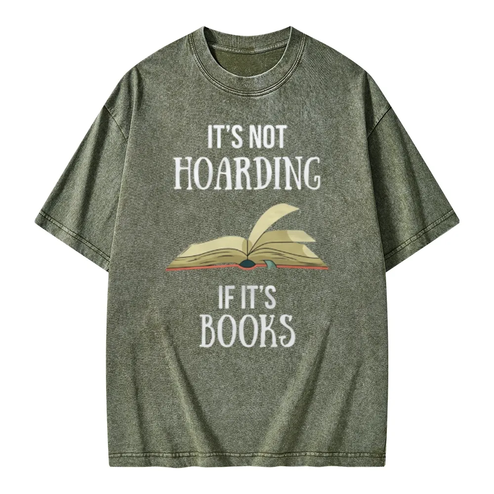 Pagewings It's Not Hoarding If It's Books Unisex Washed T-shirt