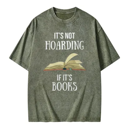 Pagewings It's Not Hoarding If It's Books Unisex Washed T-shirt