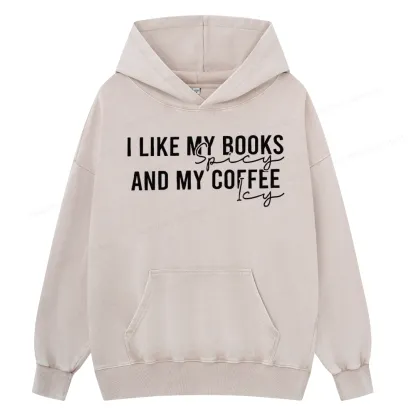 Pagewings I Like My Books And My Coffee Unisex Washed Hoodie