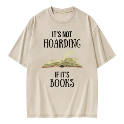 Pagewings It's Not Hoarding If It's Books Unisex Washed T-shirt