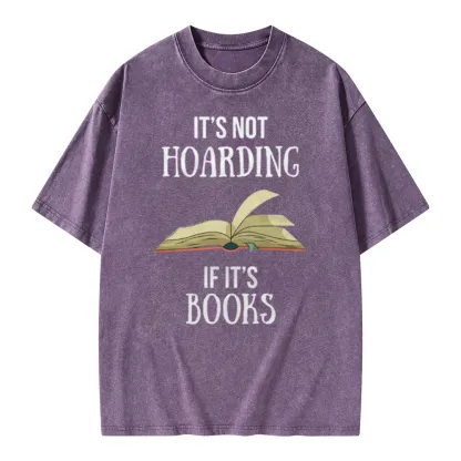 Pagewings It's Not Hoarding If It's Books Unisex Washed T-shirt