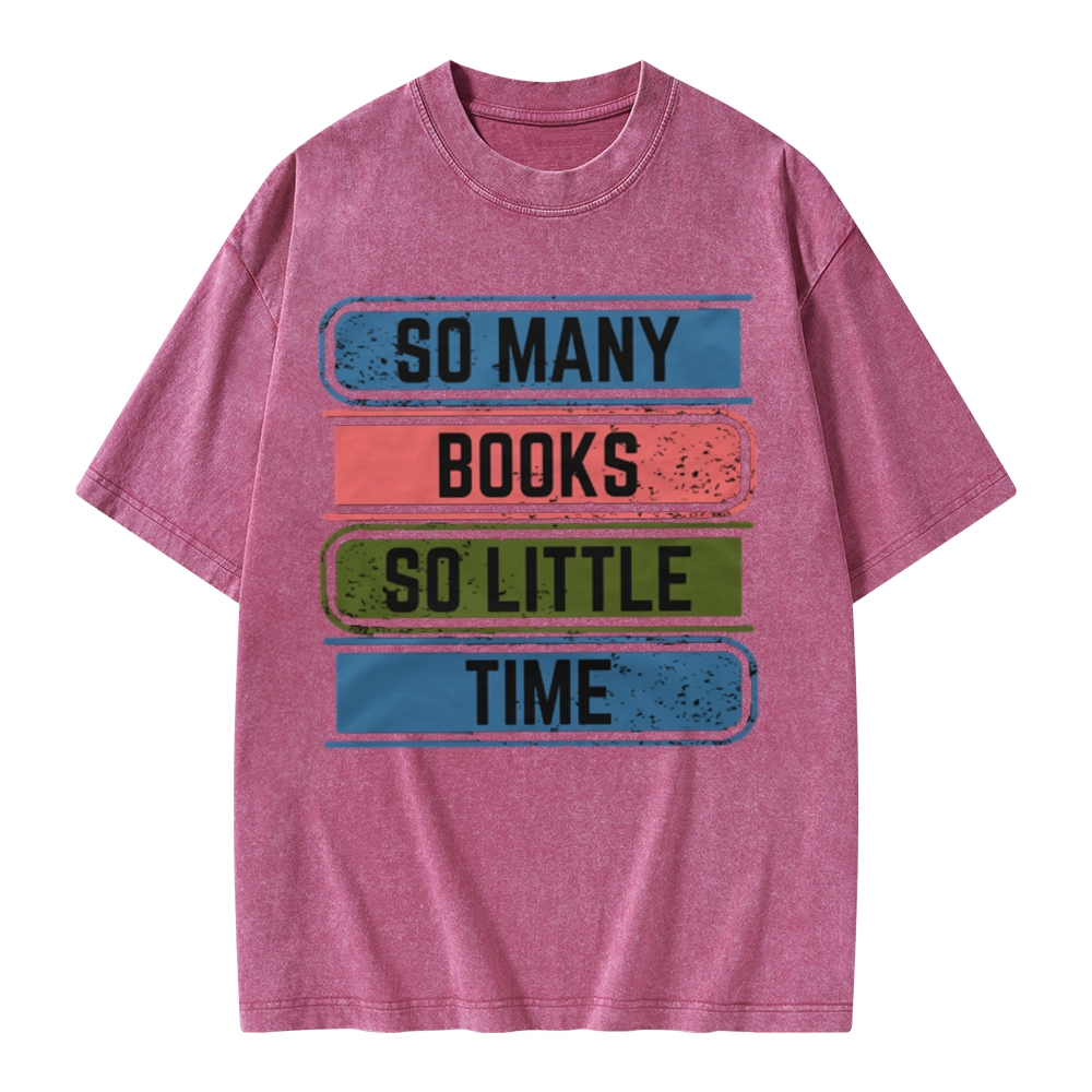 Pagewings So Many Books So Little Time Unisex Washed T-shirt