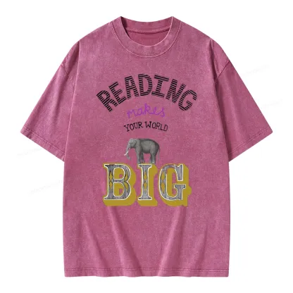 Pagewings Read Makes Your World Big Unisex Washed T-shirt