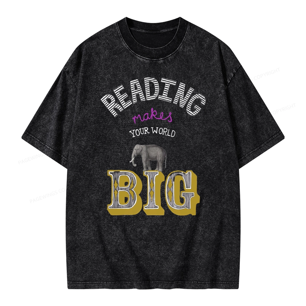 Pagewings Read Makes Your World Big Unisex Washed T-shirt