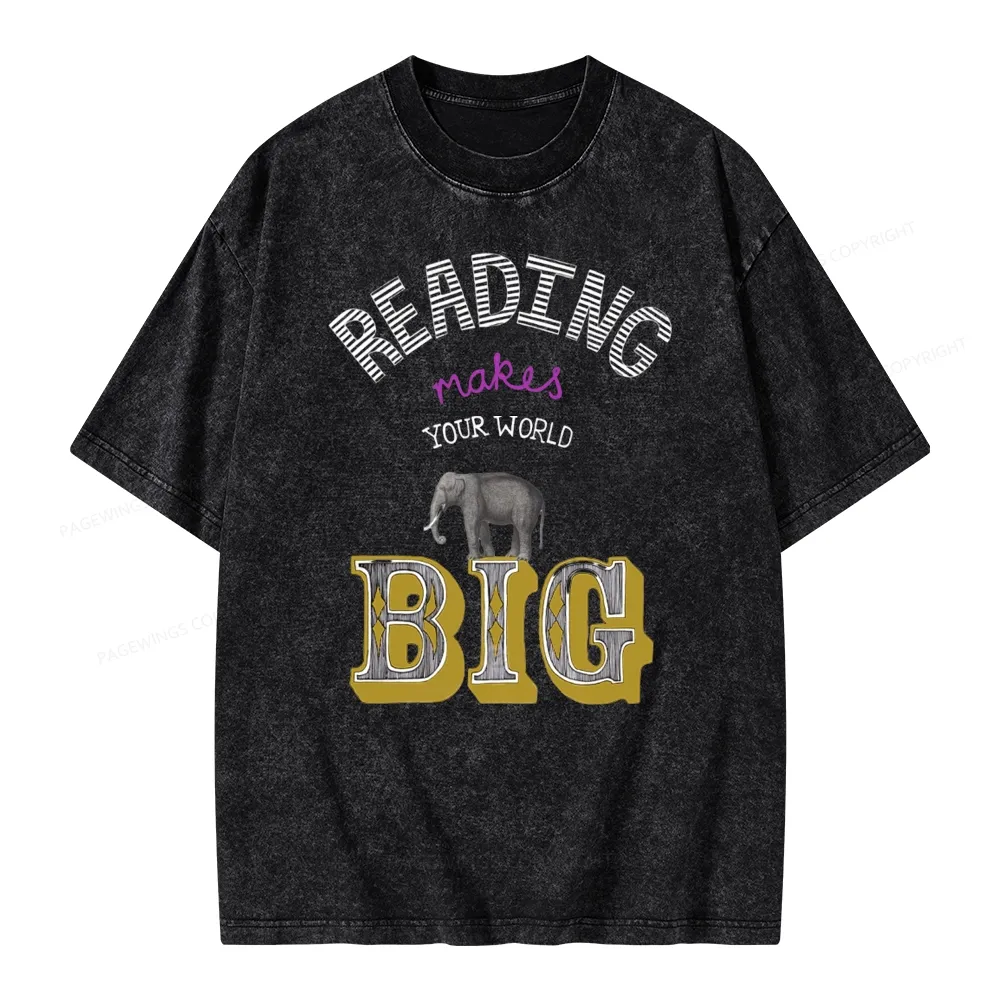 Pagewings Read Makes Your World Big Unisex Washed T-shirt