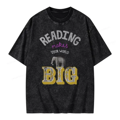 Pagewings Read Makes Your World Big Unisex Washed T-shirt
