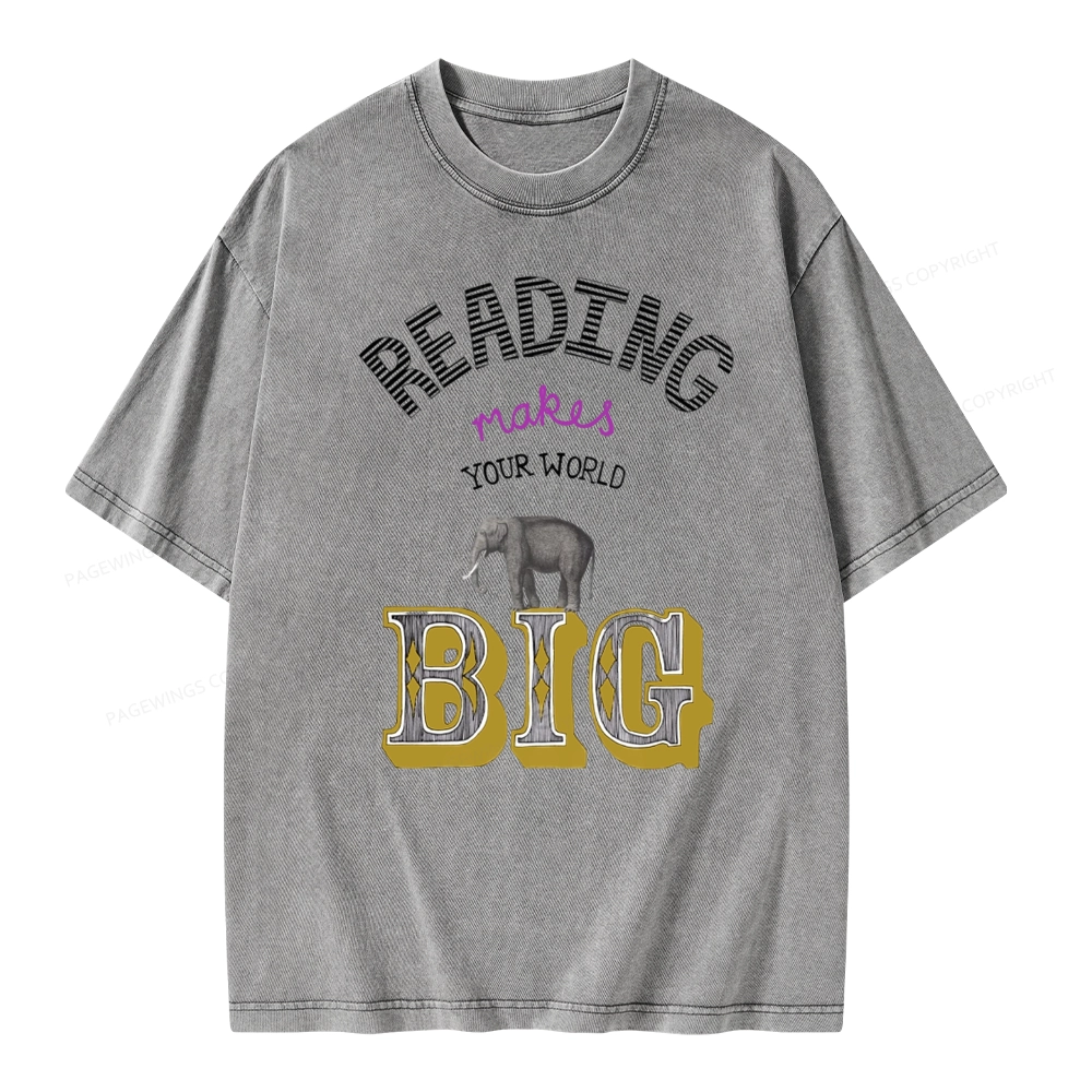 Pagewings Read Makes Your World Big Unisex Washed T-shirt