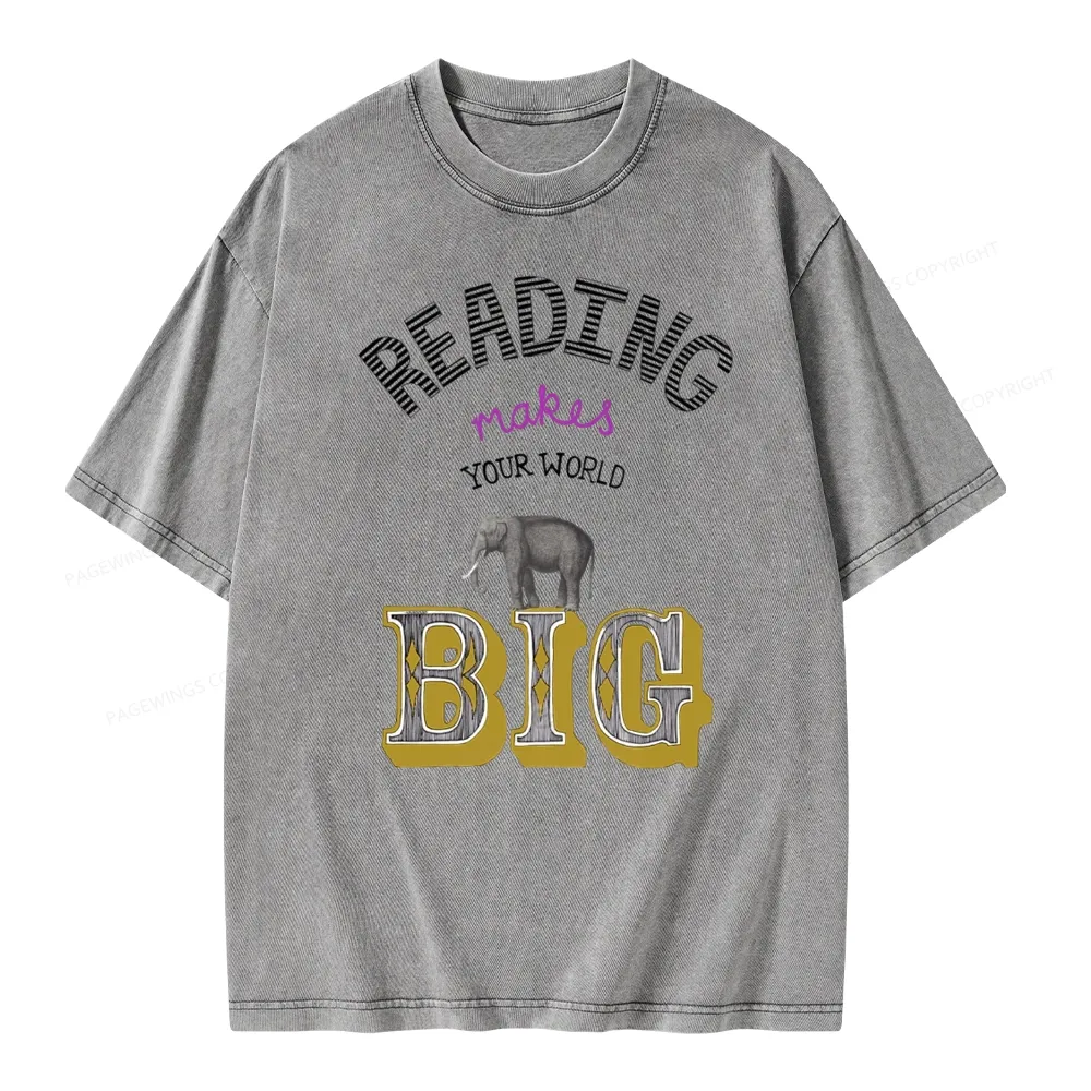 Pagewings Read Makes Your World Big Unisex Washed T-shirt