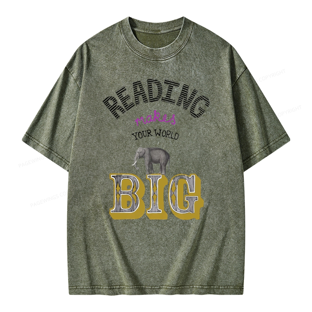 Pagewings Read Makes Your World Big Unisex Washed T-shirt