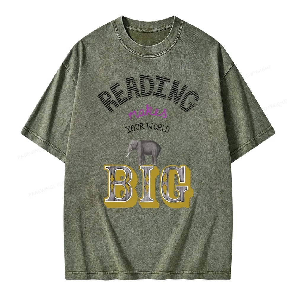 Pagewings Read Makes Your World Big Unisex Washed T-shirt