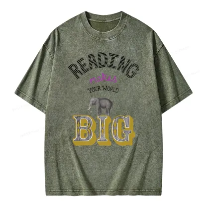 Pagewings Read Makes Your World Big Unisex Washed T-shirt