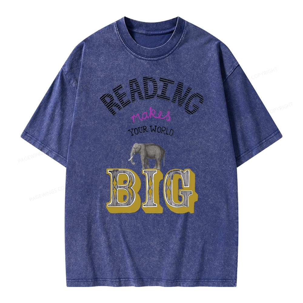 Pagewings Read Makes Your World Big Unisex Washed T-shirt