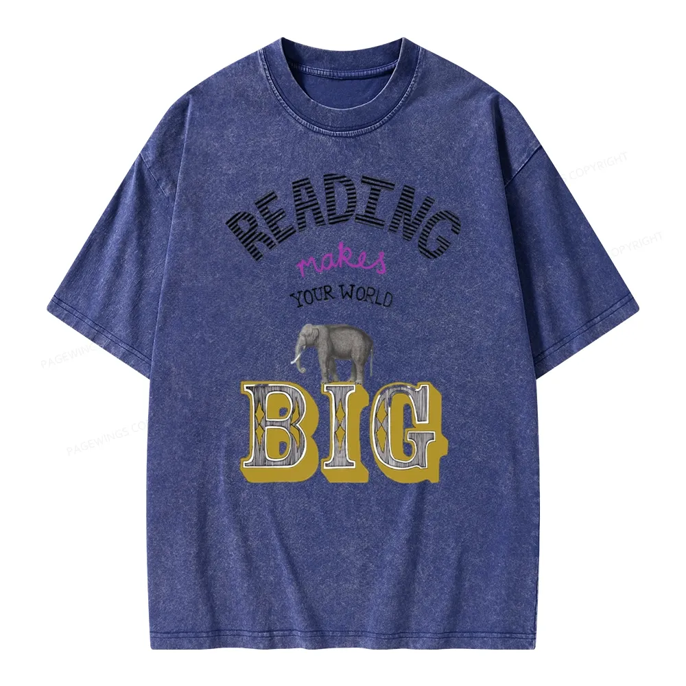 Pagewings Read Makes Your World Big Unisex Washed T-shirt