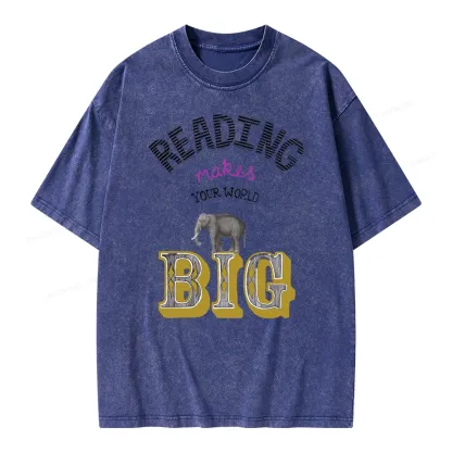 Pagewings Read Makes Your World Big Unisex Washed T-shirt