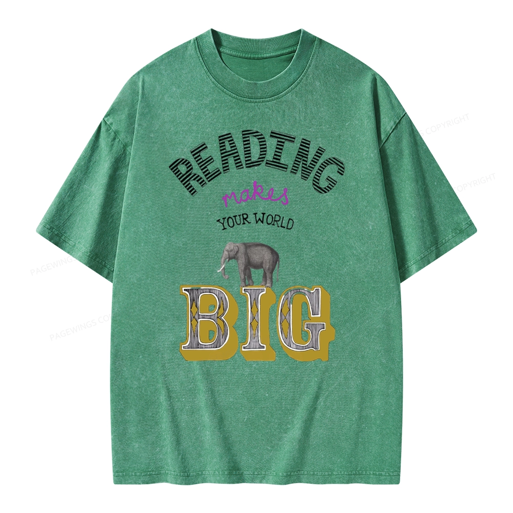Pagewings Read Makes Your World Big Unisex Washed T-shirt