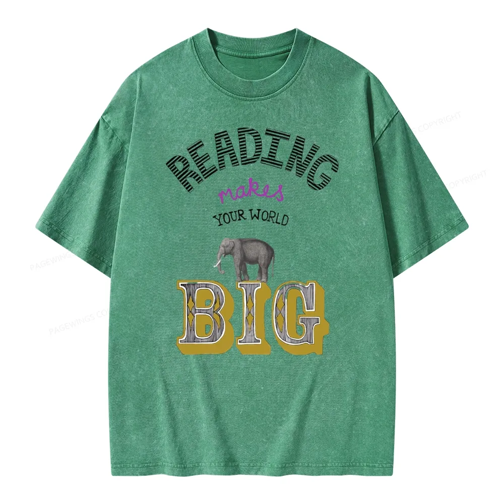 Pagewings Read Makes Your World Big Unisex Washed T-shirt