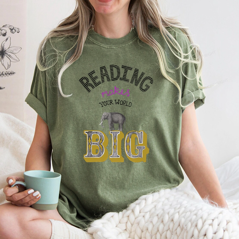 Pagewings Read Makes Your World Big Unisex Washed T-shirt
