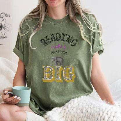 Pagewings Read Makes Your World Big Unisex Washed T-shirt