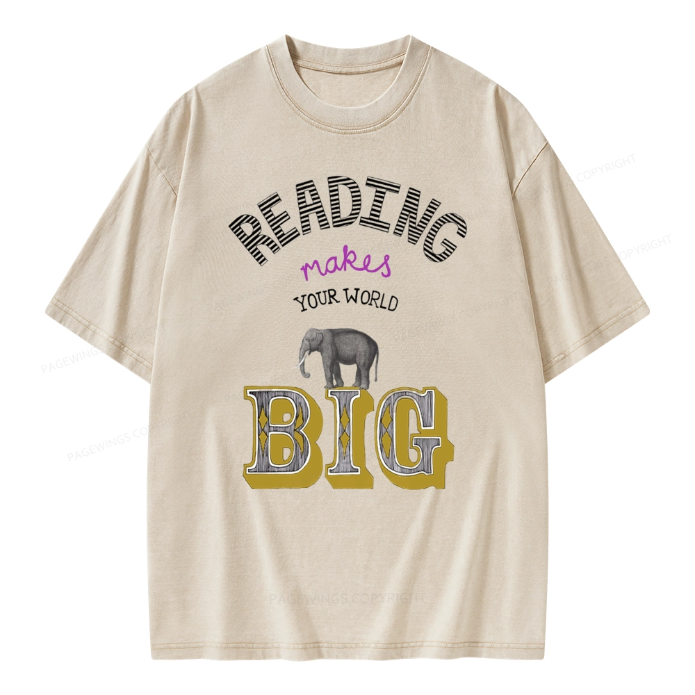 Pagewings Read Makes Your World Big Unisex Washed T-shirt