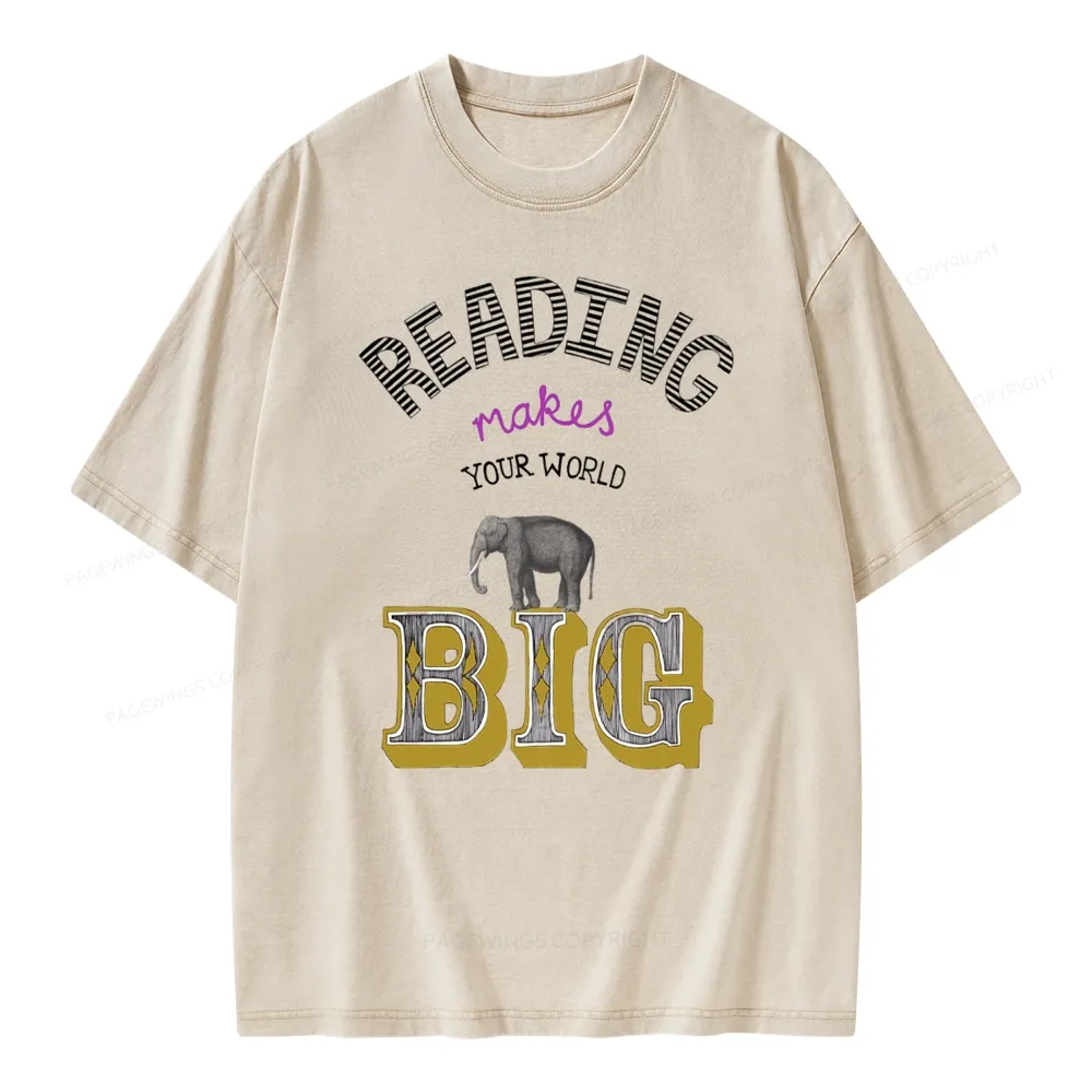 Pagewings Read Makes Your World Big Unisex Washed T-shirt