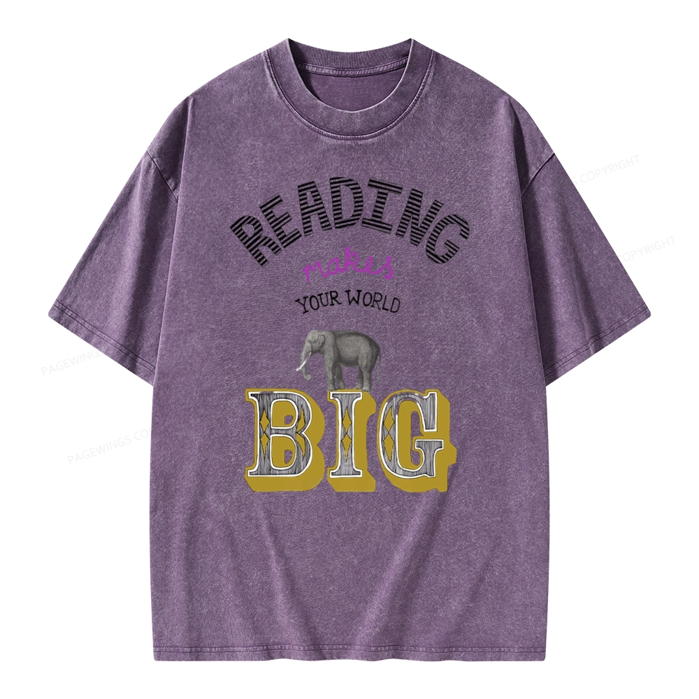 Pagewings Read Makes Your World Big Unisex Washed T-shirt