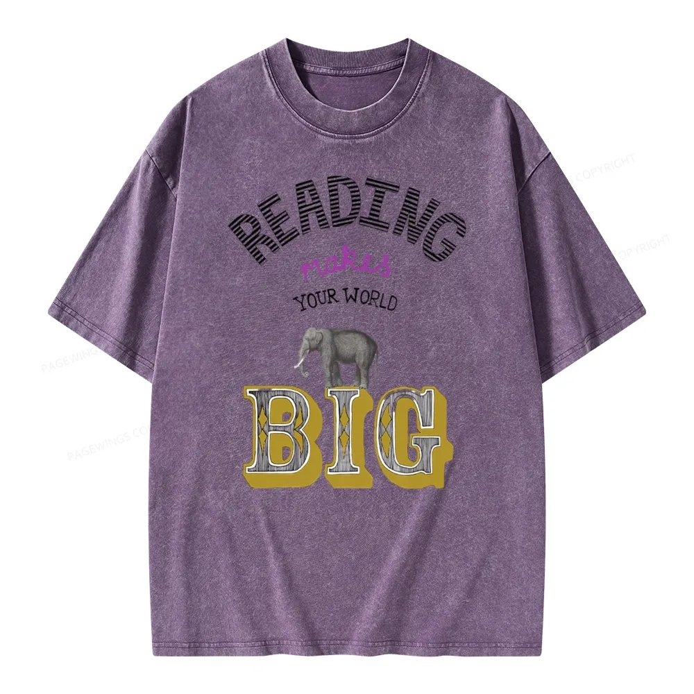 Pagewings Read Makes Your World Big Unisex Washed T-shirt