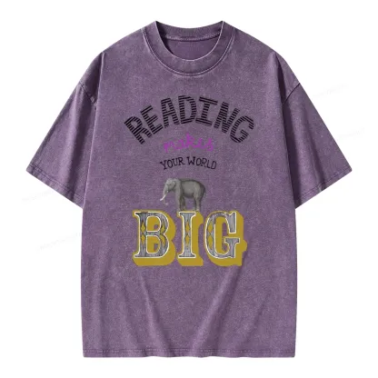 Pagewings Read Makes Your World Big Unisex Washed T-shirt