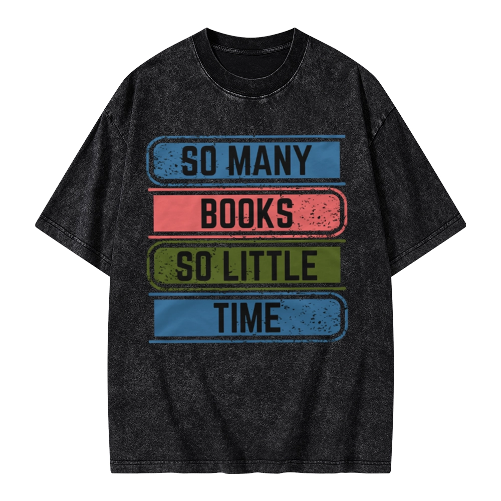 Pagewings So Many Books So Little Time Unisex Washed T-shirt