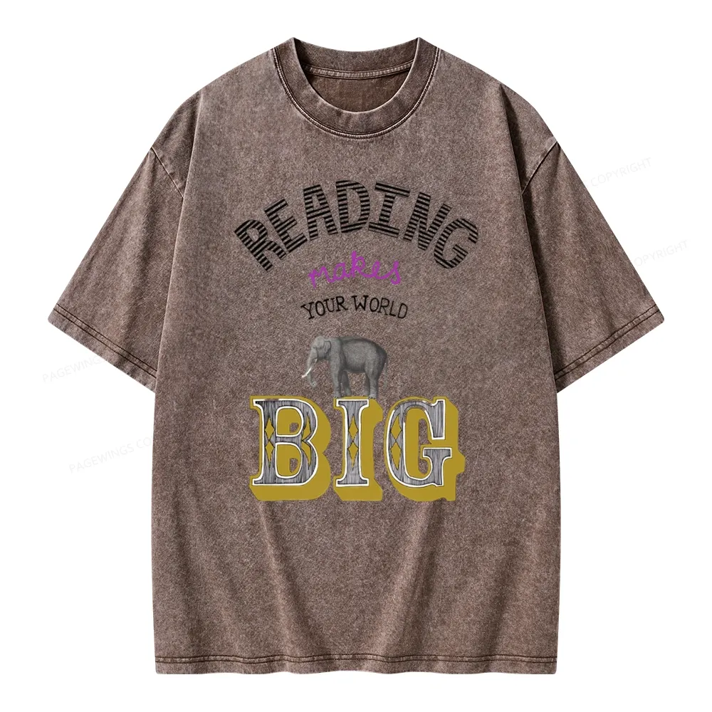 Pagewings Read Makes Your World Big Unisex Washed T-shirt