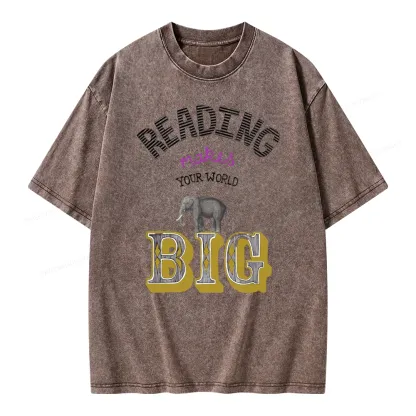 Pagewings Read Makes Your World Big Unisex Washed T-shirt
