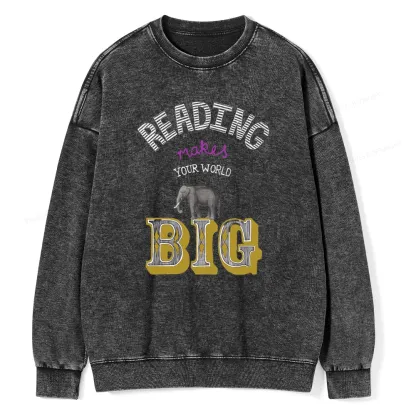 Pagewings Read Makes Your World Big Unisex Washed Sweatshirt