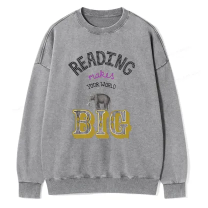 Pagewings Read Makes Your World Big Unisex Washed Sweatshirt