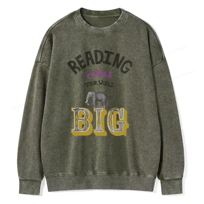 Pagewings Read Makes Your World Big Unisex Washed Sweatshirt