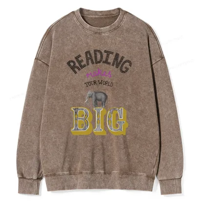 Pagewings Read Makes Your World Big Unisex Washed Sweatshirt