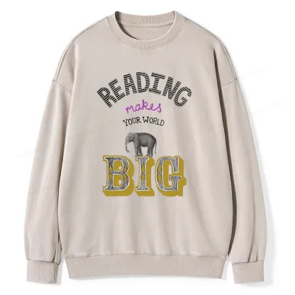 Pagewings Read Makes Your World Big Unisex Washed Sweatshirt