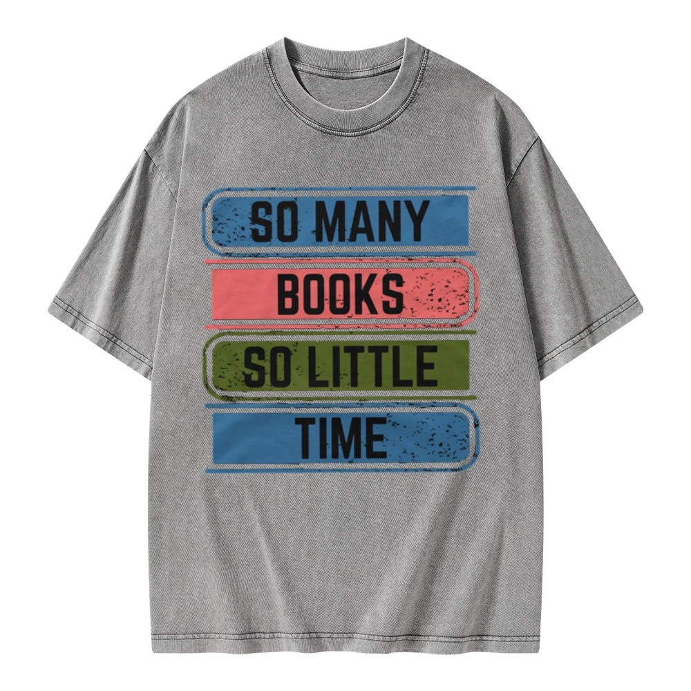 Pagewings So Many Books So Little Time Unisex Washed T-shirt