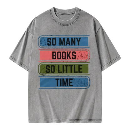 Pagewings So Many Books So Little Time Unisex Washed T-shirt